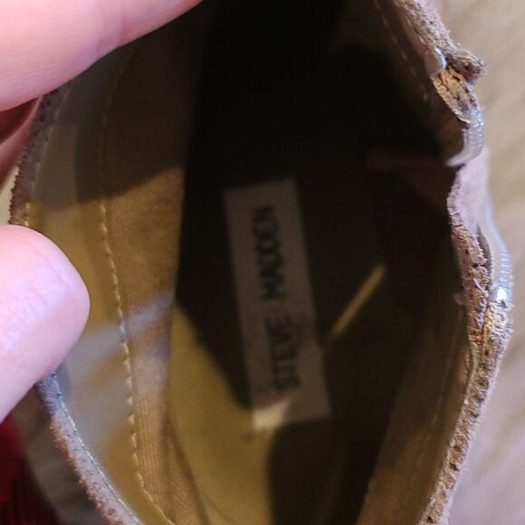 Steve‎ Madden womens tan suade ankle booties with zipper sides size 6 1/2 - Picture 8 of 9